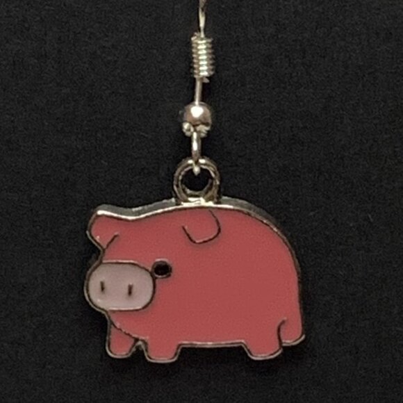 Pig Earring, Pig Jewelry, Silly Earring, Gift Idea, Cute Earring, Pink Earring - Picture 4 of 6